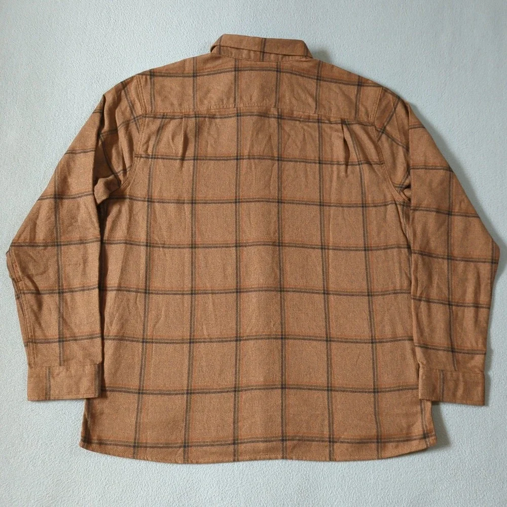 Roark Nordsman Light Flannel Shirt Mens XL Rust Plaid Organic Cotton Blend NWT - Picture 5 of 8